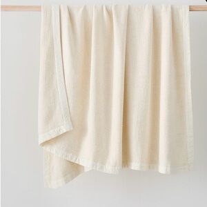 West Elm Viscose Linen Throw 50 X60 Alabaster